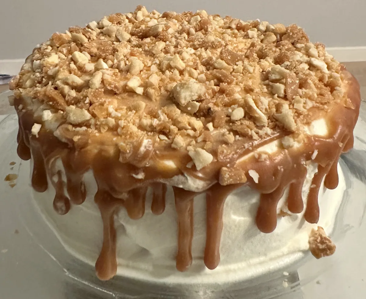 Butterscotch cake with drips